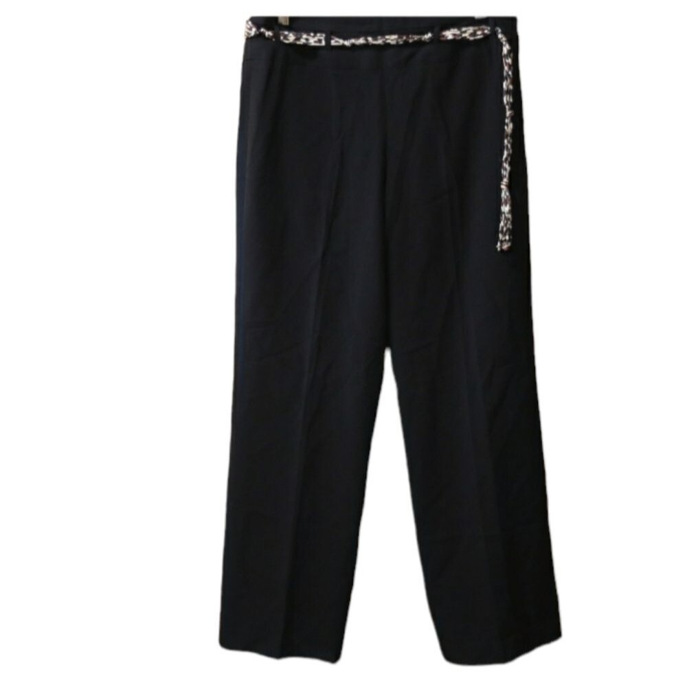 Larry Levine Black Animal Print Belt Vintage Y2K Career Office Trousers Slacks 1
